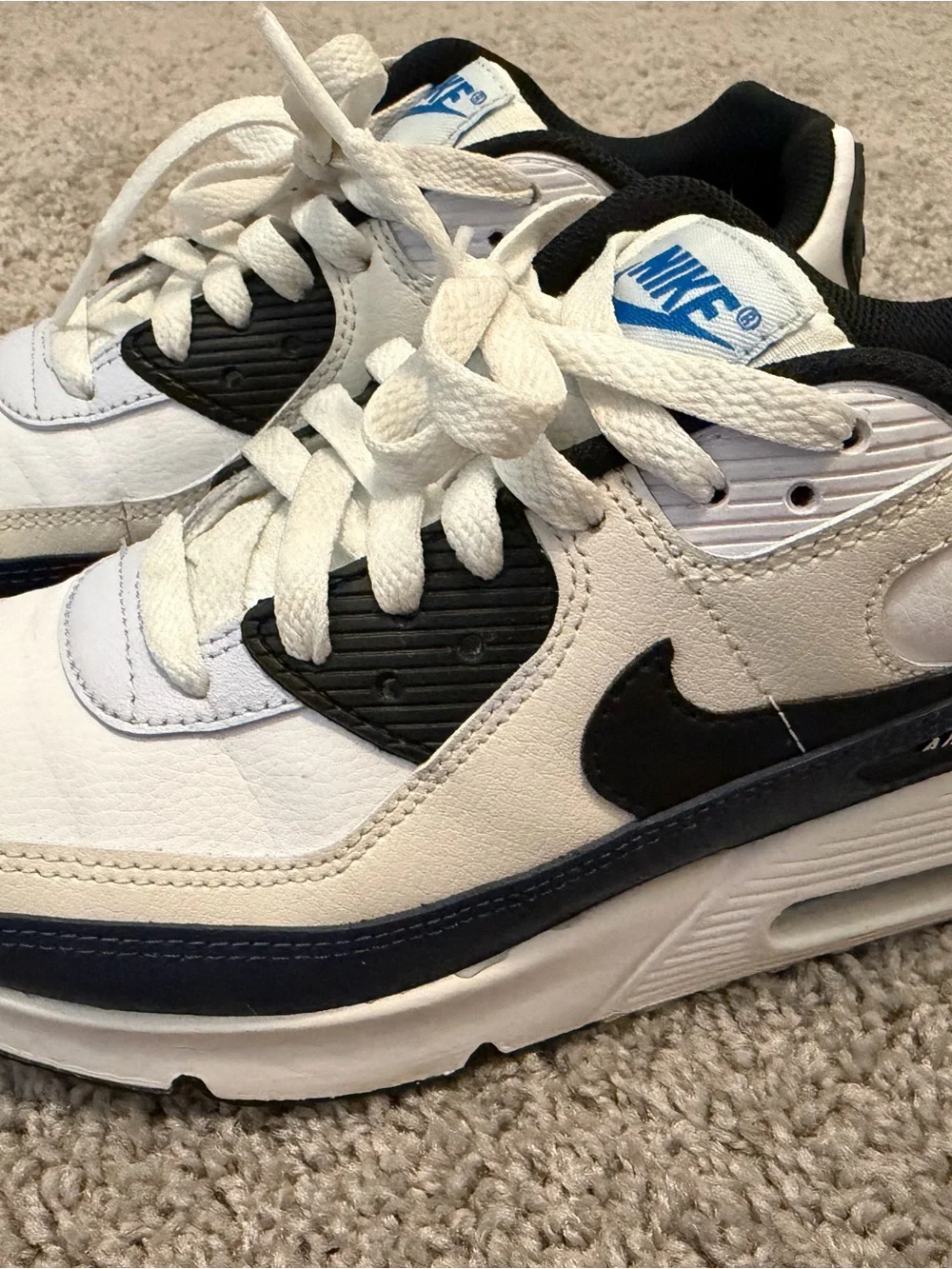 Nike White, Black & Blue Low-Top Sneakers
